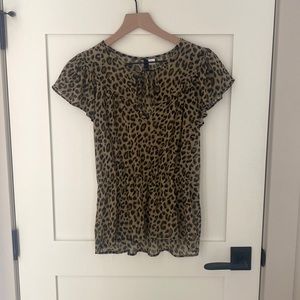 H&M cheetah blouse